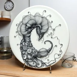 wire drawing by junji ito and matt groening and!!!!!! junji ito!!!!!! detailed, spirals, bone china, glass, studio setting