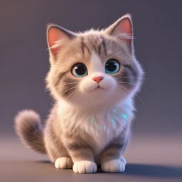 🐱, fluffy kitten, disney, pixar, 8 k, hd, dof, kodak film, volumetric lighting, subsurface scattering, iridescent, photorealistic, octane render