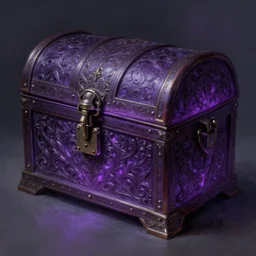 a locked ornate chest with glowing aura seeping out of the seems, dark purple tone, intricate, highly detailed, digital painting, loose brush strokes, realistic shaded lighting, artstation, concept art, smooth, sharp focus, illustration, realism, oil painting, unreal engine 5, 8 k