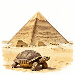 tortoise in the desert pyramid ziggurat highly detailed concept art schematic, Laurie Greasley