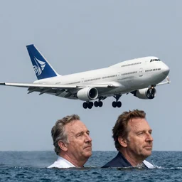 a boeing 747 crashing into the moyai heads