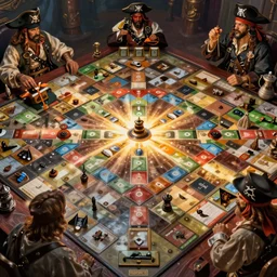 board game art layout in a pirate theme