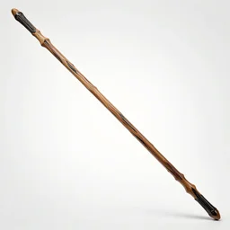 picture of a single wooden long futuristic thin ninja staff with some black ornaments, highlight, weapon, cyberpunk, sci - fi, fantasy, close shot, single long stick, bright background