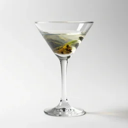 modular martini glass, photorealistic, isolated on a pure white background, centered, entire object in frame, sharp focus, soft studio lighting