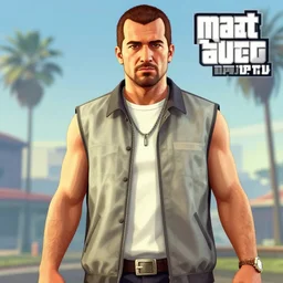 matt demon as a gta iv character, cover art, detailed