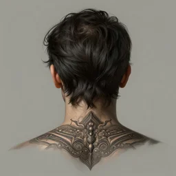 darkhaired man seen from behind, head and shoulders, intricate, highly detailed, centered, digital painting, artstation, concept art, smooth, sharp focus, illustration, art by artgerm and donato giancola and Joseph Christian Leyendecker