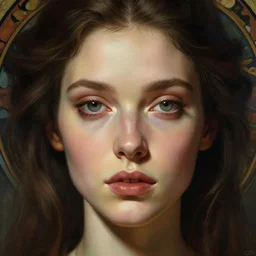 Beautiful portrait of Daria Strokous, extreme closeup, physically accurate, moody dynamic lighting, very very intricate, very very elegant, highly detailed, digital painting, artstation, HR GIGER, Hieronymus Bosch, Francis Bacon, concept art, smooth, very beautiful, sharp focus, illustration, art by artgerm and greg rutkowski and alphonse mucha