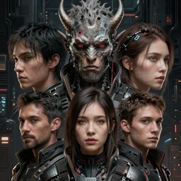 a hyper detailed octane render concept art by xision wu, kerem beyit, sandara tang portrait of cyberpunk monster, dim lighting, detailed portraits, unreal engine 5, highly rendered,, digital painting, artstation, concept art, smooth, sharp focus perfect horizontal ， symmetry illustration, detailed and intricate environment artstation hq