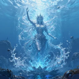 closeup fantasy with water magic, at gentle dawn blue light, dichromatism, 8 k, super - resolution, massive scale, by tony diterlizzi