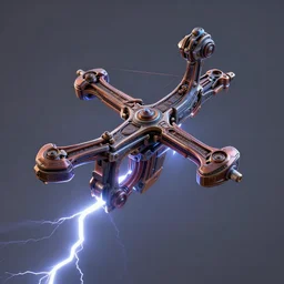 a single lightning bolt crossbow made by pixar artists, concept art, hyperrealistic, trending on artstation, high quality, highly detailed, path traced, soft lighting, hyper detailed, intricate, 8 k