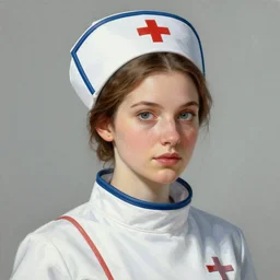 a space nurse with a hood on, Matte painting , detailed painting, greg rutkowski