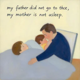 my father did not go to the palace, my mother is not asleep., meaningful, abstract, illustration, metaphoric, painting