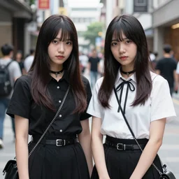 portrait of two taiwanese young women steet photography goth fashion iso 2 0 0 olympus e - m 5 ii