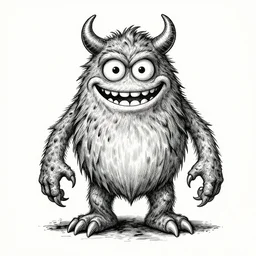 drawing of a cartoon monster by mrrevenge, horror themed, detailed, elegant, intricate