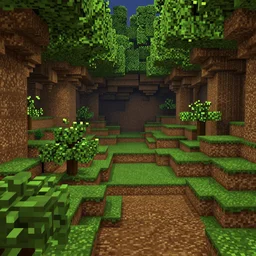 Minecraft lush caves, realistic matte painting,
