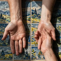 tiled pattern of normal hands