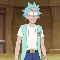 still of Rick Sanchez in dragon ball z