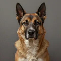 a painting of a drentsche patrijshond dog portrait, in the style of artur bordalo, digital art, unreal engine, digital painting, artstation, muted colors