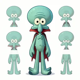 A lisa frank inspired vampire squid imaginary friend character design sheet for the new fosters home for imaginary friends reboot cartoon on cartoon network by lauren faust and Jamie Hewlett and genndy tartakovsky
