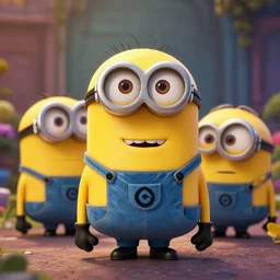 the minions in the style of coraline the movie