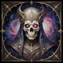 symmetry!! portrait of galaxy! skull warrior, glowing eyes!! intricate, elegant, highly detailed, digital painting, artstation, concept art, smooth, sharp focus, illustration, art by artgerm and greg rutkowski and alphonse mucha