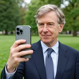 modern color fine details iphone 12 Pro selfie photograph of a young 20 year old Warren Buffet at 20 years old taking a selfie in a park on an iPhone 12 Pro, 20 year old Warren Buffet, modern HD cell phone photograph in color, instagram,
