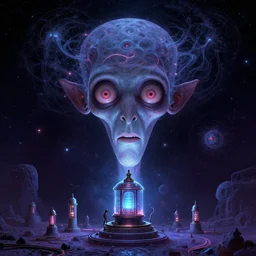 cosmic lovecraft giger fractal electric valve portrait, pixar style, by tristan eaton stanley artgerm and tom bagshaw.