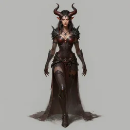a full body and head portrait of a female fantasy half - demonic race, 4 k, art by artgerm, gerald brom