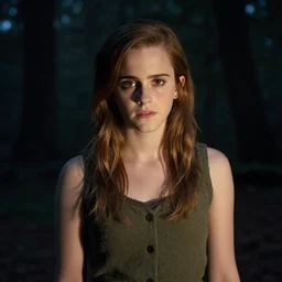 emma watson, found footage, blair witch, woods, front light, night