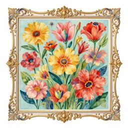 ( ( ( ( beautiful flowers with decorative frame design ) ) ) ) by mœbius!!!!!!!!!!!!!!!!!!!!!!!!!!!, overdetailed art, colorful, artistic cd jacket design