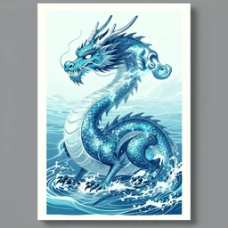 Poster art illustration of an Asian lightning dragon in front of the sea during a storm by Cushart Krenz and Tomino Yoshiyuki, cliffs, clouds, dawn, thunder, pirate ships, 4k, HDR, colourful