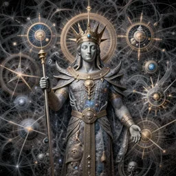 a portrait of the hierophant, fantasy portrait made of fractals, ultra realistic, wide angle, intricate details, the fifth element artifacts, highly detailed by peter mohrbacher, hajime sorayama, wayne barlowe, boris vallejo, aaron horkey, gaston bussiere, craig mullins