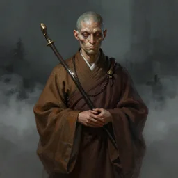 portrait of reptilian monk, digital painting, artstation, concept art, by donato giancola, Sean Yoro, Greg Rutkowski, trending on Artstation, Joseph Christian Leyendecker, WLOP, Boris Vallejo, dark, moody, foggy