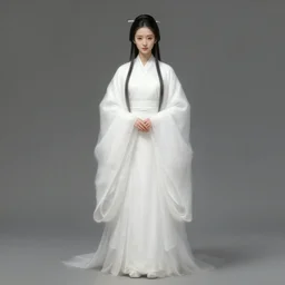 emi fukuda, white daoist robes, beautiful, ethereal, digital painting, highly detailed, full body, by Charlie bowater