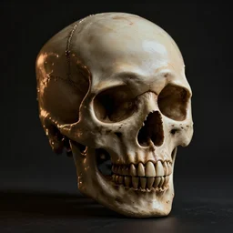 dark noir portrait 3d render of a stylish skull