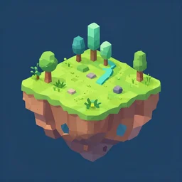 a floating island isometric art, low poly art, game art, artstation, 3D render, cgsociety