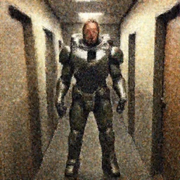 Norman Reedus taking a selfie in the backrooms hallway wearing power armor from Death Stranding poster, liminal space hallway, backrooms, selfie photo in mecha suit, CGSociety