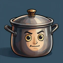 a cooking pot with harry potter's face on it, digital illustration, in the style of greg rutkowski