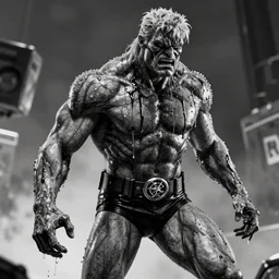 greasy strangler movie stills in the style of jack kirby black and white 1 megapixel