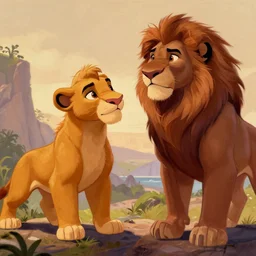 of painting of Simba fighting scar highly detailed the lion king 1994 artstation