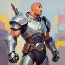 greg manchess portrait painting of fierca astonishing armored the foundation aka dwayne the rock johnson from fortnite as overwatch character, medium shot, asymmetrical, profile picture, organic painting, sunny day, matte painting, bold shapes, hard edges, street art, trending on artstation, by huang guangjian, gil elvgren, ruan jia, greg rutkowski, gaston bussiere