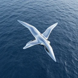 birds eye view of the ocean, chrome look, rough texture, HD, octane render