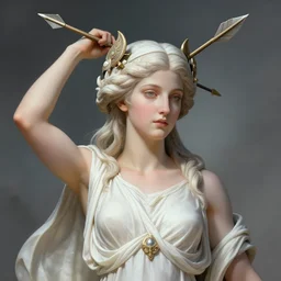 aphrodite goddess wearing an arrow on her head, digital illustration, in the style of greg rutkowski, fantasy, amazing detail, epic, intricate, elegant, smooth, sharp focus