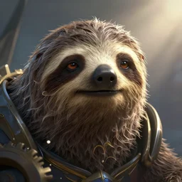 portrait of sloth! as the god of thunder, league of legends amazing splashscreen artwork, gears of war, splash art, natural light, elegant, photorealistic facial features, intricate, fantasy, detailed face, atmospheric lighting, anamorphic lens flare, cinematic lighting, league of legends splash art, hd wallpaper, ultra high details by greg rutkowski