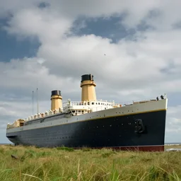 titanic colossus in billowing grassy plane reaching the clouds