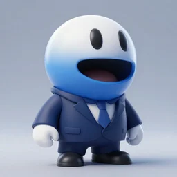 portrait of Pac-Man wearing a suit, studio lighting