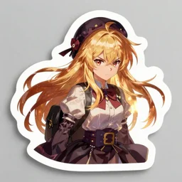 die cut sticker of anime angry tsundere witch