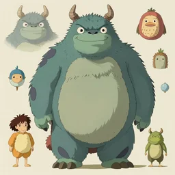 monster concept art character sheet for animated films made by studio ghibli