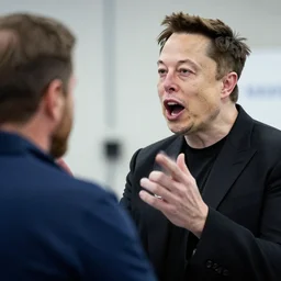 elon musk shouting at a worker