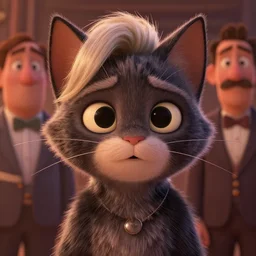 lady misfortune the cat | highly detailed | from the pixar film sneaky cats | very intricate | cinematic lighting | award - winning | closeup portrait | by donato giancola and mandy jurgens and charlie bowater | featured on artstation